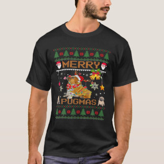 Mops hässlicher Weihnachtskraut für Frauen Männer T-Shirt