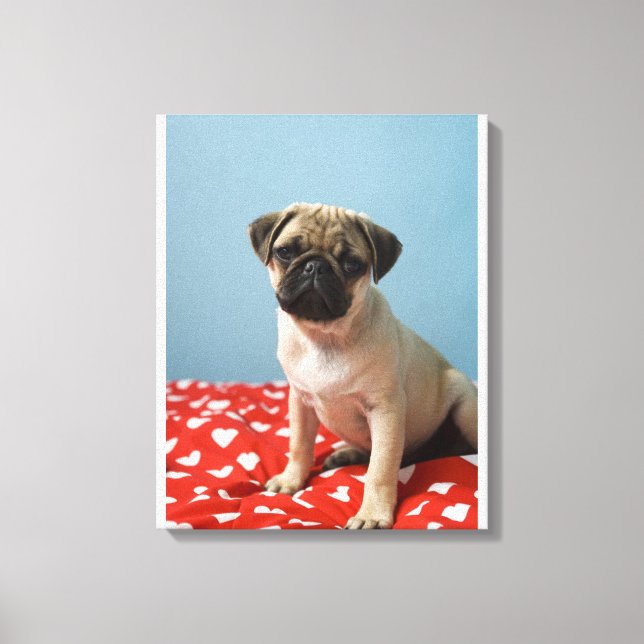 Mops Heart Puppy Leinwanddruck (Vorderseite)