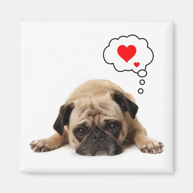 Mops Hearts Magnet (Vorne)