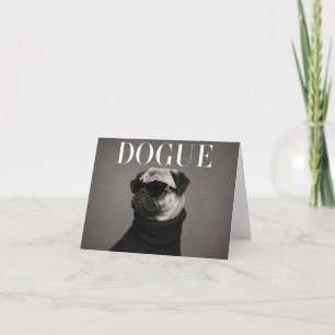 Mops-Herausgeber-Porträt-Hund-Dankeschön-Karte Dankeskarte