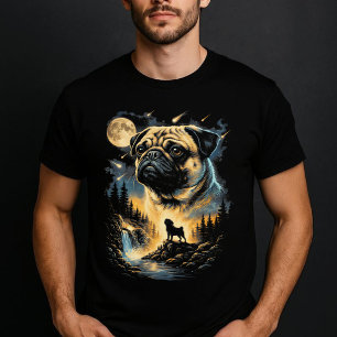 Mops heult zum Mond Vintage 90er  T-Shirt
