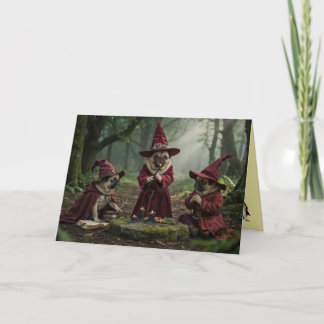 Mops-Hexe Halloween-Karte Feiertagskarte