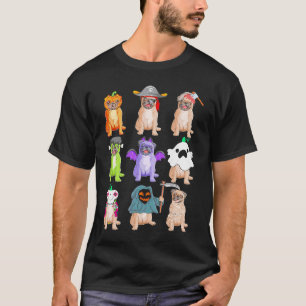 Mops Hexenhut Pumpkin Happy Halloween-Kostüm T-Shirt