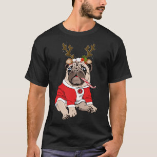 Mops Hirsch Mops Liebe Rentiere Weihnachten Weihna T-Shirt