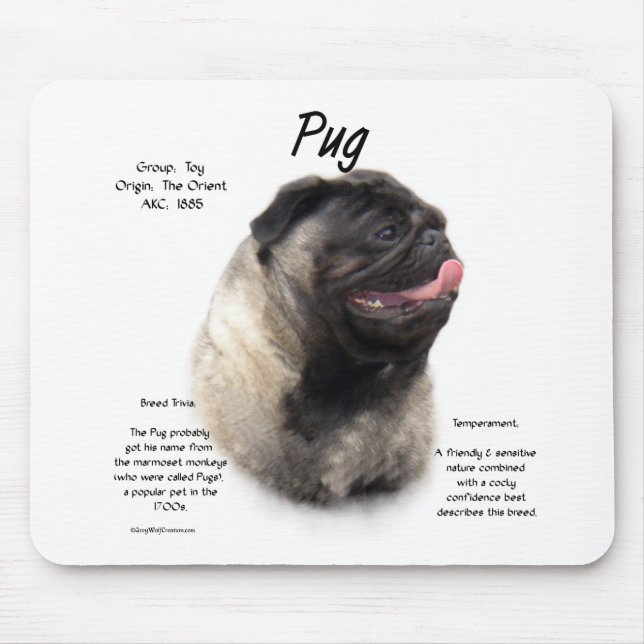 Mops History Design Mousepad (Vorne)