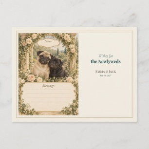 Mops-Hochzeitsgästebuch-Wünsche Postkarte