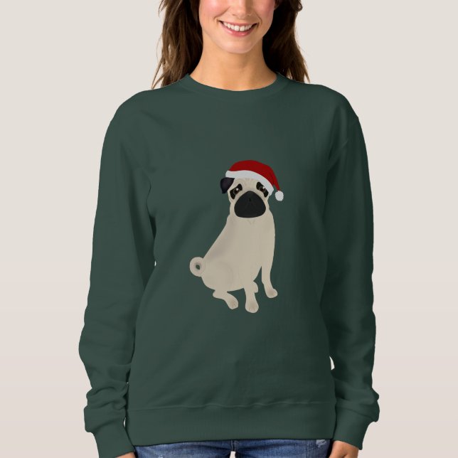 Mops Holiday Sweatshirt (Vorderseite)