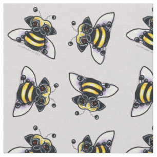 Mops-Hummel-Bienen-lila Grau Stoff