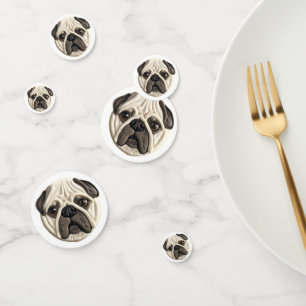 Mops-Hund 3D inspiriert  Konfetti