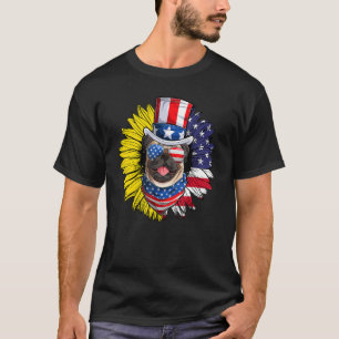 Mops Hund 4. Juli Hund Mops Frauen Patriotisch T-Shirt
