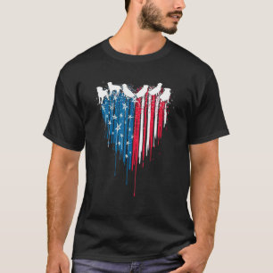 Mops Hund American Flag 4. Juli Patriotischer Hund T-Shirt