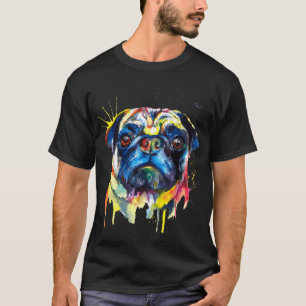Mops Hund Bunte Kunst T-Shirt