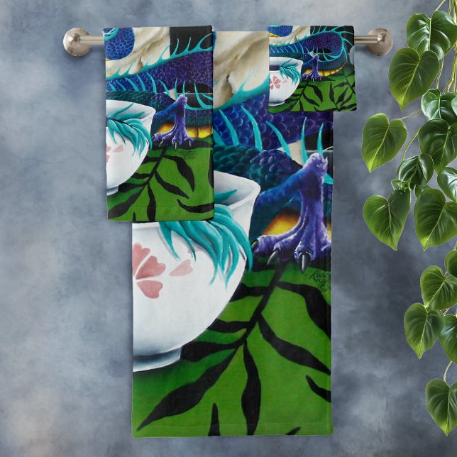 Mops Hund Chinesischer Drache Badhandtuch Set (Von Creator hochgeladen)