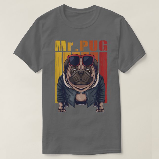 Mops Hund coole Vektorgrafik T-Shirt (Design vorne)