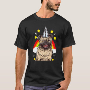 Mops Hund Dummhut Regenbogen Mops Hundebesitzer Hu T-Shirt