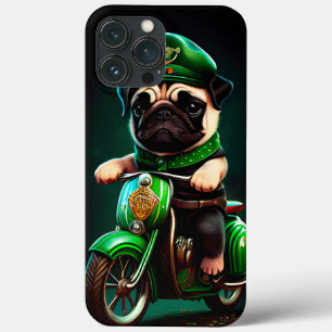 Mops-Hund fährt Fahrrad am St. Patrick's Day Case-Mate iPhone Hülle