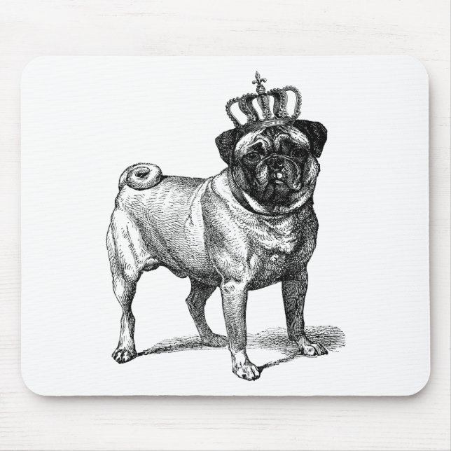 Mops Hund Farbe KRONEN Mousepad (Vorne)