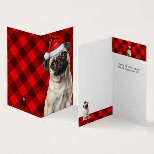 Mops-Hund-Feiertag Roter Buffalo-Karo-Wochenende W
