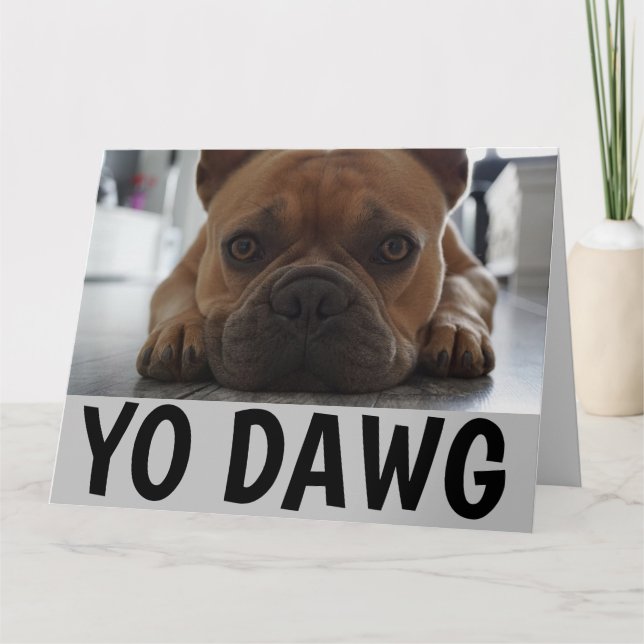 MOPS HUND GEBURTSTAG ÜBERSICHTENE KARTE (Vorderseite)