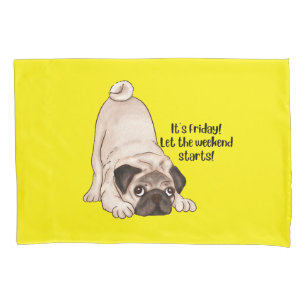 Mops Hund - Gelbkinder - Kissenkoffer Kissenbezug