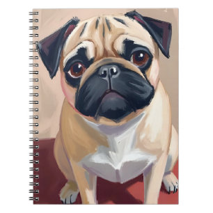 Mops Hund Haustier Malerei Notizblock