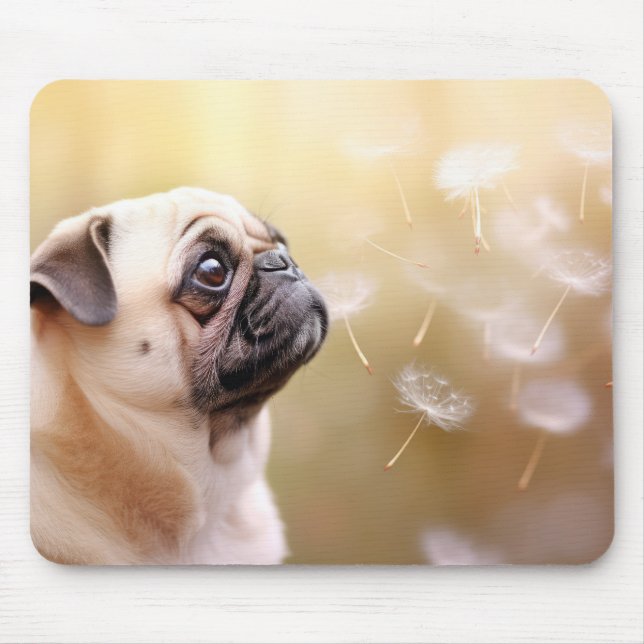 Mops Hund Haustier Tranquie Friedlich Mousepad (Vorne)