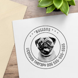 Mops Hund Haustiere Foto rund Gummistempel