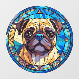 Mops Hund Haustiere Zucht Wasserfarben Imitate aus Fensteraufkleber