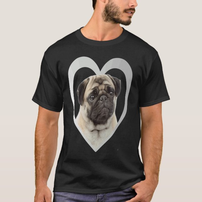 Mops Hund Herz-Mops Mops 1 T-Shirt (Vorderseite)