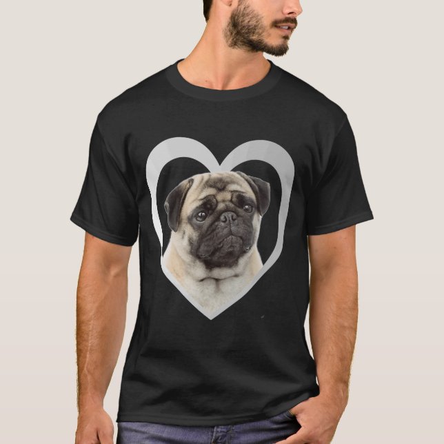 Mops Hund Herz-Mops Mops 1 T-Shirt (Vorderseite)