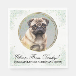 Mops Hund Hochzeit Napkins mit Hunden Foto Serviette