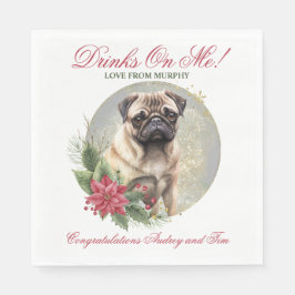 Mops Hund Hochzeit Napkins mit Hunden Foto Serviette
