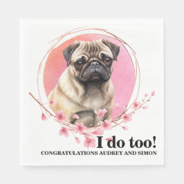 Mops Hund Hochzeit Napkins mit Hunden Foto Serviette