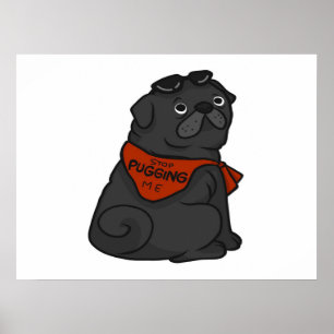 Mops Hund hört auf, mich zu umarmen Poster