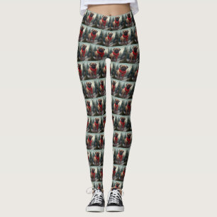 Mops Hund im Schnee Weihnachten Leggings