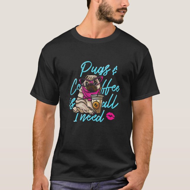 Mops-Hund Kopf 2 T-Shirt (Vorderseite)