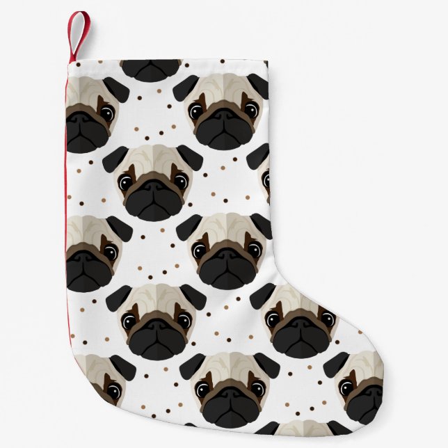 Mops-Hund, kundenspezifischer WeihnachtsStrumpf Kleiner Weihnachtsstrumpf (Vorderseite)