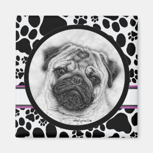 Mops Hund Kunst, Glenda Harlan Magnet