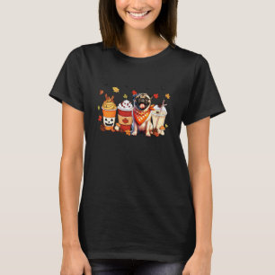 Mops Hund Kürbisgewürz Kaffee Frauen Männer Herbst T-Shirt