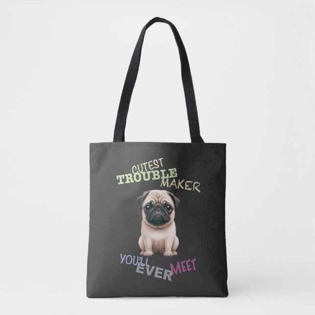 Mops Hund Kutteststörer Niedlich Adortable Funny Tasche (Vorderseite)