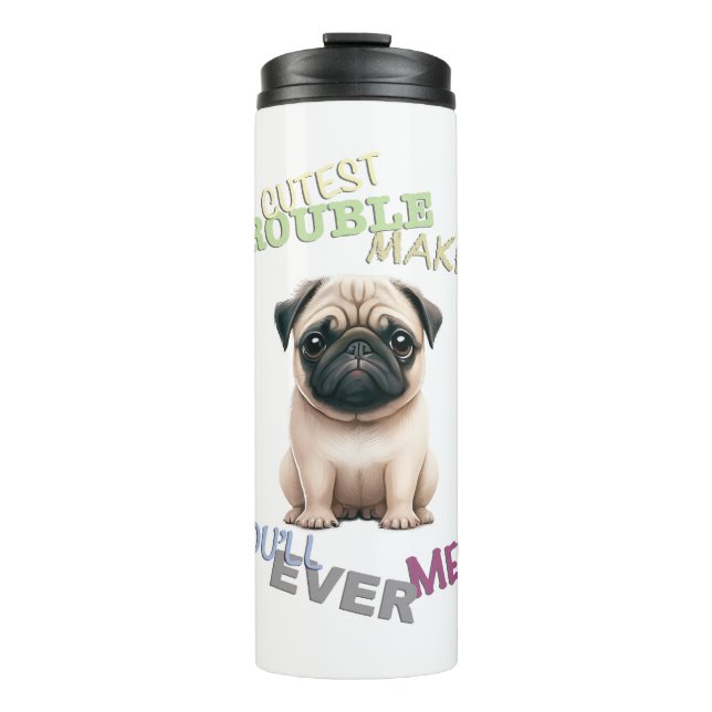Mops Hund Kutteststörer Niedlich Adortable Funny Thermosbecher (Vorderseite)
