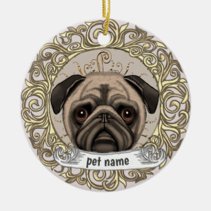 Mops-Hund-Liebe-Erinnerung-Schmuck Keramik Ornament