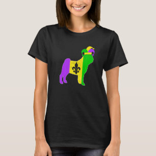 Mops-Hund Mardi Gras Karneval Lustiger Welpe Narr T-Shirt