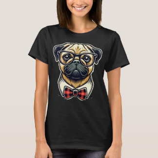 Mops Hund mit Brille Pop Art Style T-Shirt