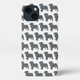 Mops Hund Niedliche Silhouette Raster weiß iPhone Hülle