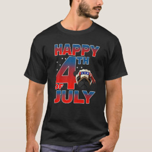 Mops Hund Patriotischer Unabhängigkeitstag Frohe 4 T-Shirt