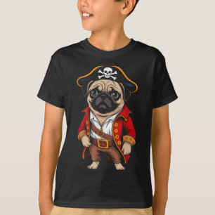 Mops Hund Pirate Shirt Jungs Kinder Skull Hallowee