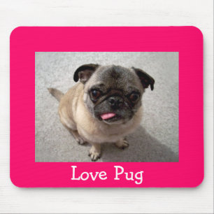 Mops-Hund-Porträt Rosa Mauspad