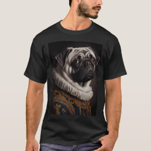 Mops Hund Rasse Porträt Royal Renaissance Tier Pa T-Shirt