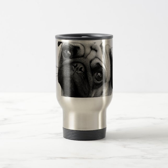 Mops-Hund Reisebecher (Mittel)